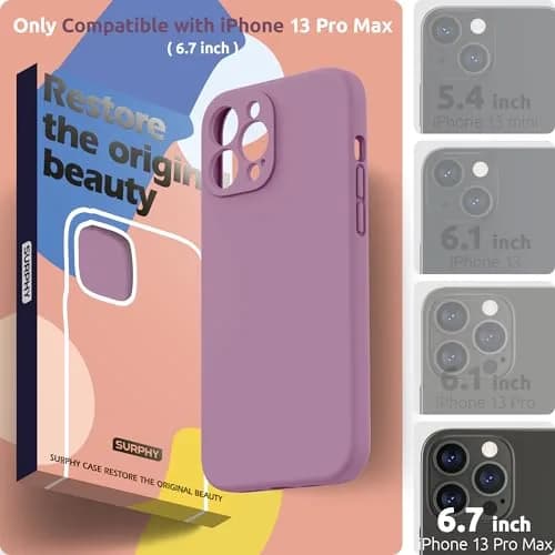 SURPHY Liquid Silicone Case for iPhone 13 Pro Max 6.7 inch | Camera & Drop Protection thumbnail 2