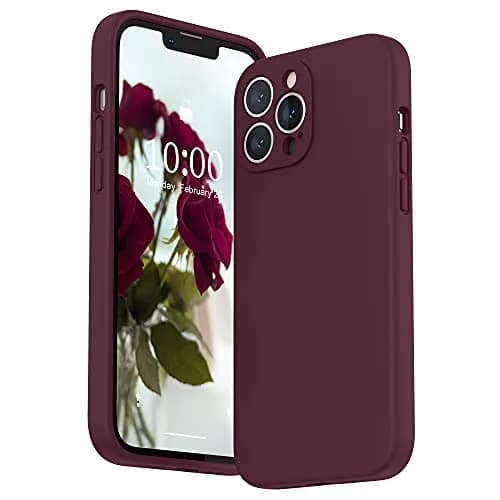 SURPHY Liquid Silicone Case for iPhone 13 Pro Max 6.7 inch with Screen Protector | Plum thumbnail 1