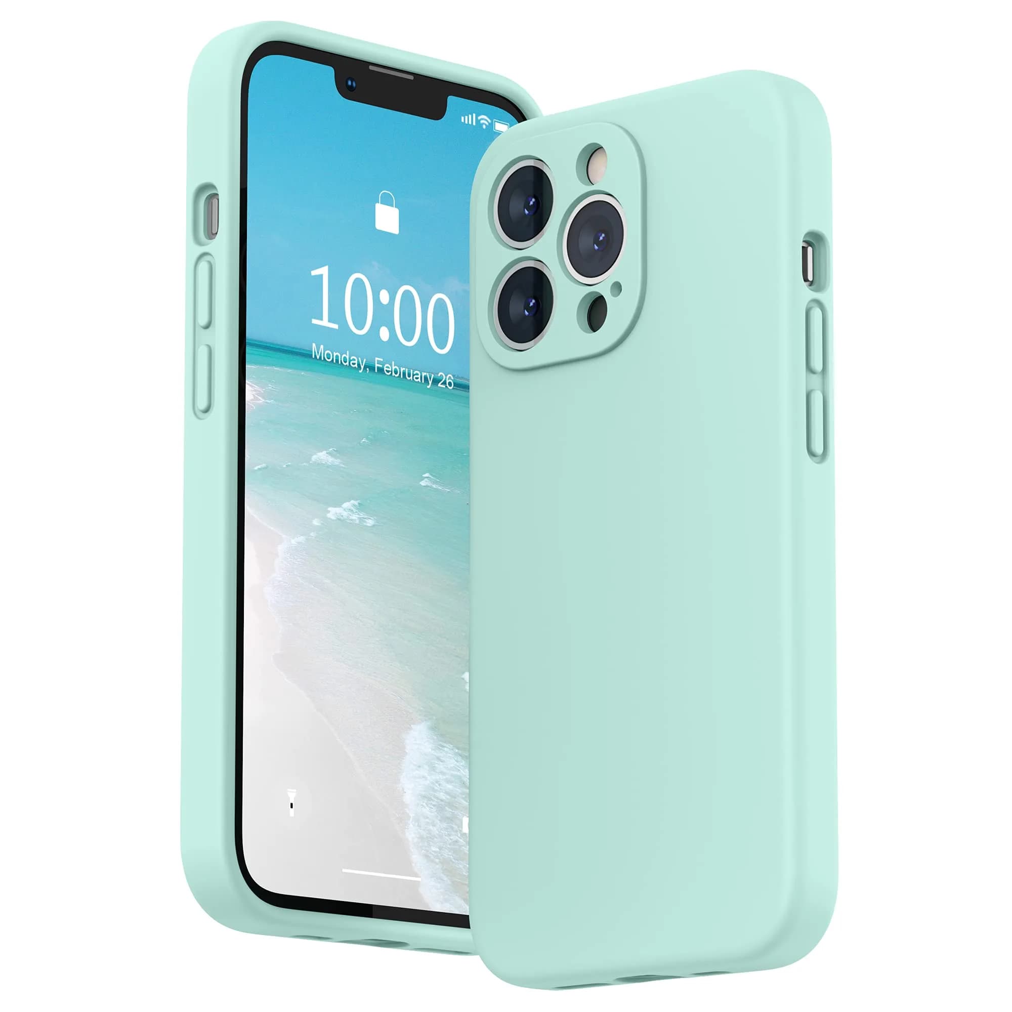 SURPHY Liquid Silicone Case for iPhone 13 Pro 6.1 inch | Camera & Screen Protection, Microfiber Lining