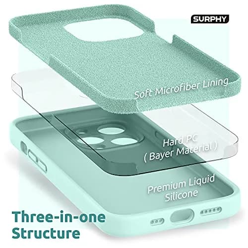 SURPHY Liquid Silicone Case for iPhone 13 Pro 6.1 inch | Camera & Screen Protection, Microfiber Lining thumbnail 5