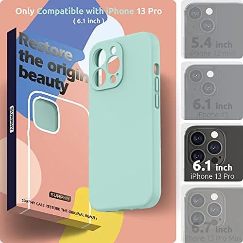 SURPHY Liquid Silicone Case for iPhone 13 Pro 6.1 inch | Camera & Screen Protection, Microfiber Lining thumbnail 2