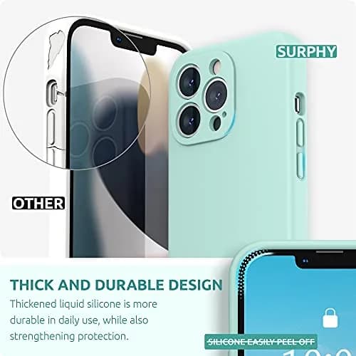 SURPHY Liquid Silicone Case for iPhone 13 Pro 6.1 inch | Camera & Screen Protection, Microfiber Lining thumbnail 3