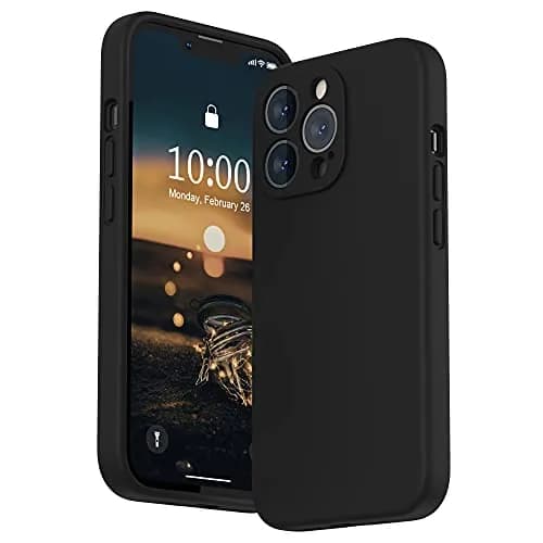 SURPHY Liquid Silicone Case for iPhone 13 Pro (6.1-inch) with Screen Protector | Black thumbnail 1