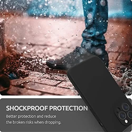 SURPHY Liquid Silicone Case for iPhone 13 Pro (6.1-inch) with Screen Protector | Black thumbnail 7
