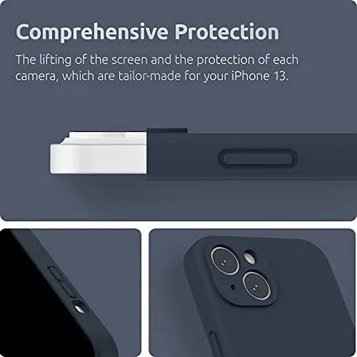 SURPHY Liquid Silicone Case for iPhone 13 6.1 inch (2021) with Camera Protection & Screen Protector | Midnight Blue thumbnail 4