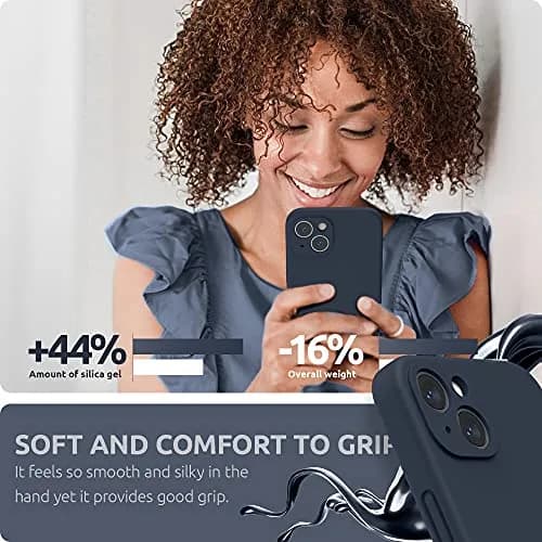 SURPHY Liquid Silicone Case for iPhone 13 6.1 inch (2021) with Camera Protection & Screen Protector | Midnight Blue thumbnail 6
