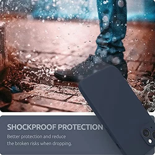 SURPHY Liquid Silicone Case for iPhone 13 6.1 inch (2021) with Camera Protection & Screen Protector | Midnight Blue thumbnail 7