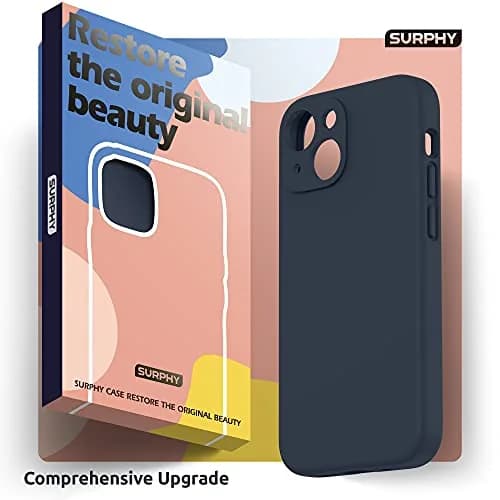 SURPHY Liquid Silicone Case for iPhone 13 6.1 inch (2021) with Camera Protection & Screen Protector | Midnight Blue thumbnail 8