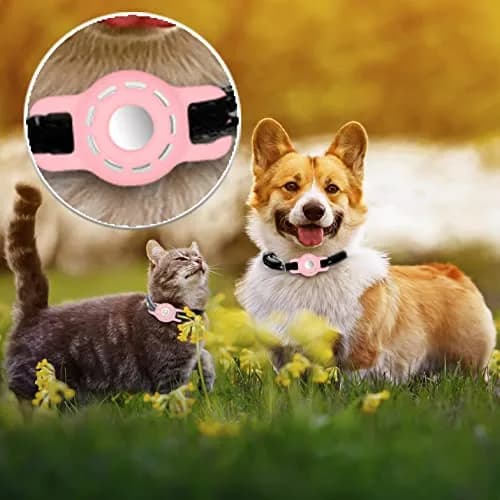 THXSBUDDY Air Tag Cat Collar Holder 2-Pack | Silicone Tracker Case for Small Pet Collars (Pink) thumbnail 5