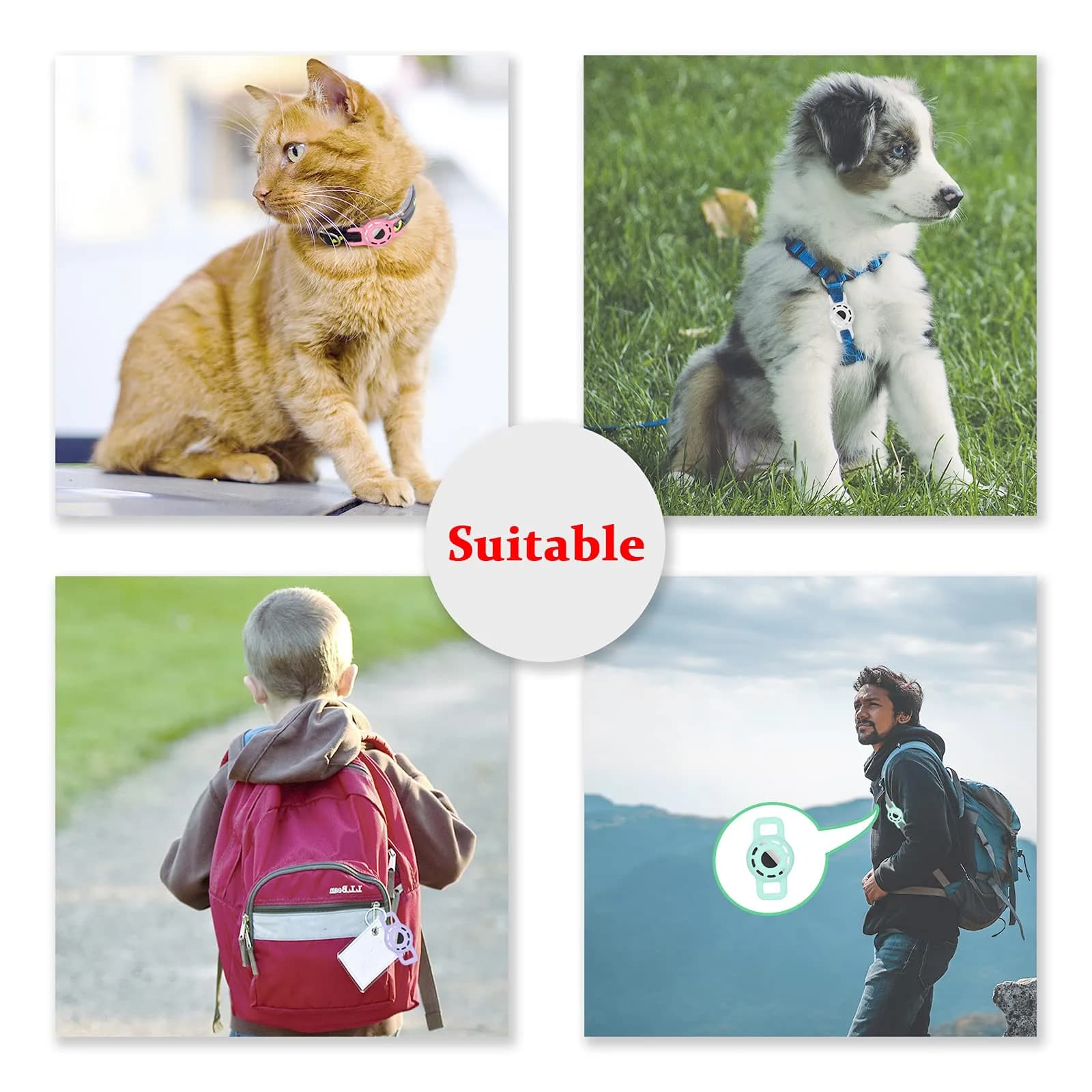 THXSBUDDY Air Tag Cat Collar Holder 2-Pack | Silicone Tracker Case for Small Pet Collars (Pink) - view 2