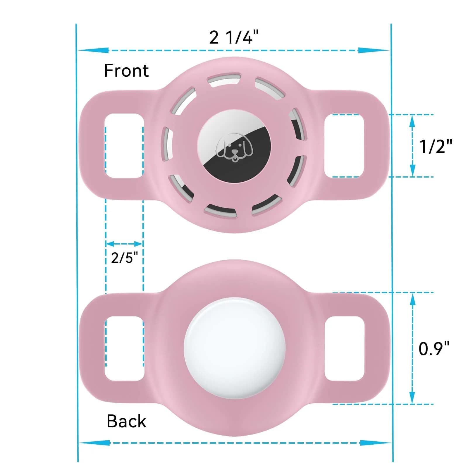 THXSBUDDY Air Tag Cat Collar Holder 2-Pack | Silicone Tracker Case for Small Pet Collars (Pink) - view 3