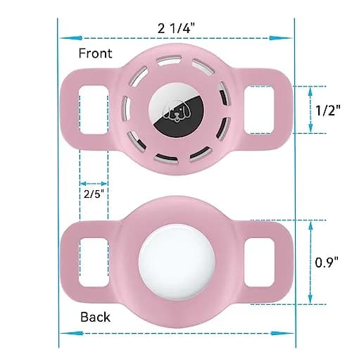 THXSBUDDY Air Tag Cat Collar Holder 2-Pack | Silicone Tracker Case for Small Pet Collars (Pink) thumbnail 3