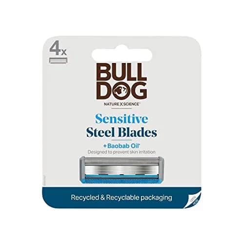 Bulldog Skincare for Men Sensitive Skin Razor Blades Refills 4 Count | Close & Comfortable Shave with Eco Focus thumbnail 1
