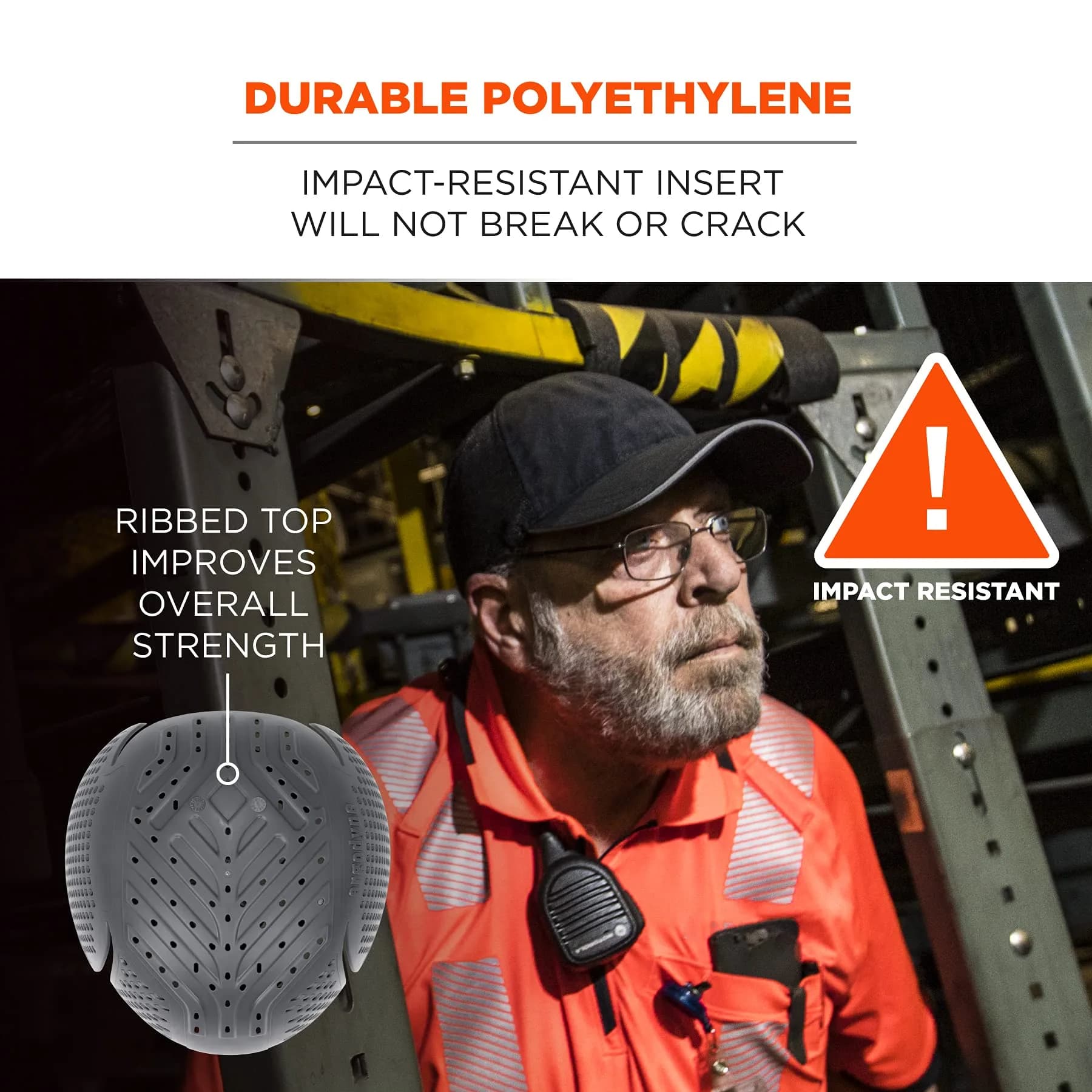 Ergodyne Skullerz 8945F(x) Universal Bump Cap Insert with Extra Venting, 2-Pack Charcoal | Fits Any Baseball Hat - view 4