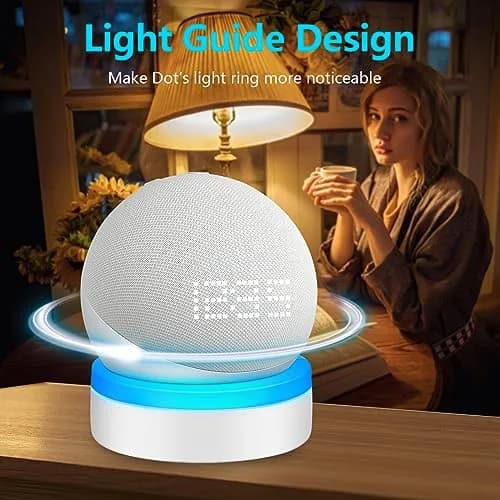 ZUOLACO Table Holder for Echo Dot 5th Gen & 2026 Model | White ABS Stand with Cable Management thumbnail 3