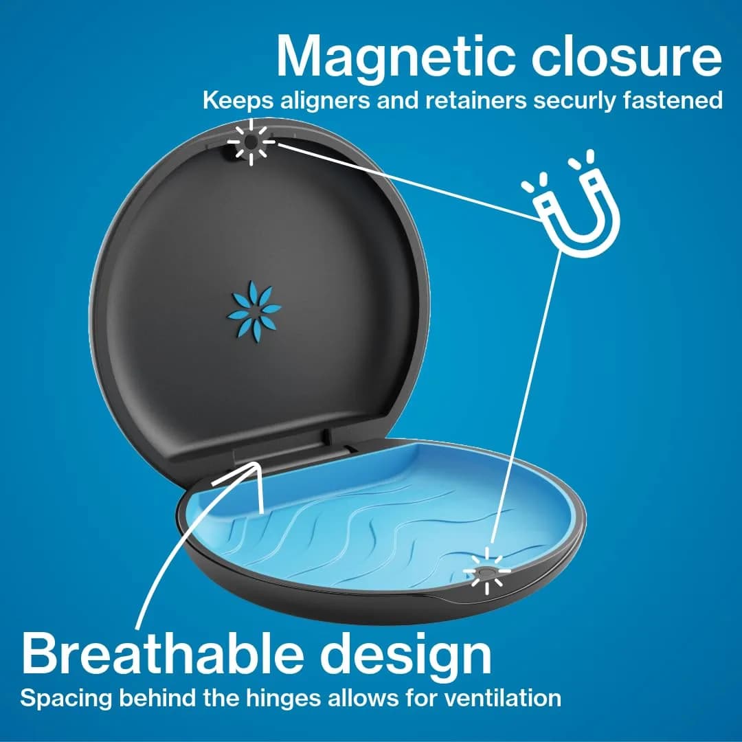 Invisalign Aligner and Retainer Case, Orange Daisy | Medical-Grade Thermoplastic, Magnetic Closure - view 4