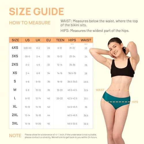 Savvi Wear Period Swimwear for Teens XX-Small | Leakproof Mid Rise Bikini Bottoms thumbnail 6