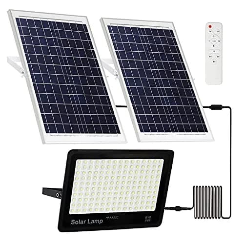 TIN SUM SOLAR ENERGY 400W LED Solar Security Flood Lights with Remote Control, 40000 Lumens, IP66 Waterproof | 6.87 kg (15.15 lb) thumbnail 1