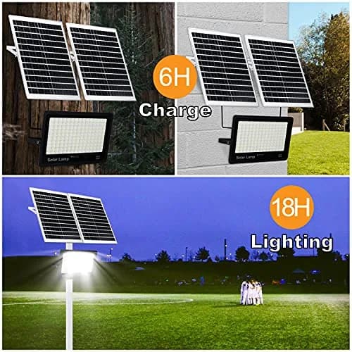 TIN SUM SOLAR ENERGY 400W LED Solar Security Flood Lights with Remote Control, 40000 Lumens, IP66 Waterproof | 6.87 kg (15.15 lb) thumbnail 4