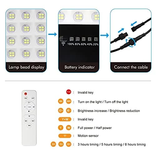 TIN SUM SOLAR ENERGY 400W LED Solar Security Flood Lights with Remote Control, 40000 Lumens, IP66 Waterproof | 6.87 kg (15.15 lb) thumbnail 6