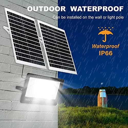 TIN SUM SOLAR ENERGY 400W LED Solar Security Flood Lights with Remote Control, 40000 Lumens, IP66 Waterproof | 6.87 kg (15.15 lb) thumbnail 3