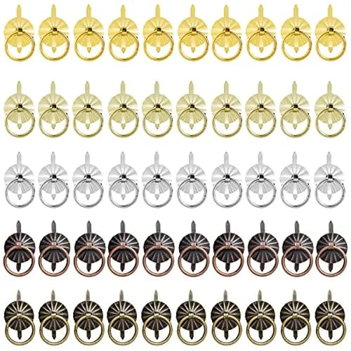 Tiyaogm Metal Brad Fasteners with Pull Rings | 50 Pieces, 5 Colors, Durable Metal, Easy DIY Crafts thumbnail 1