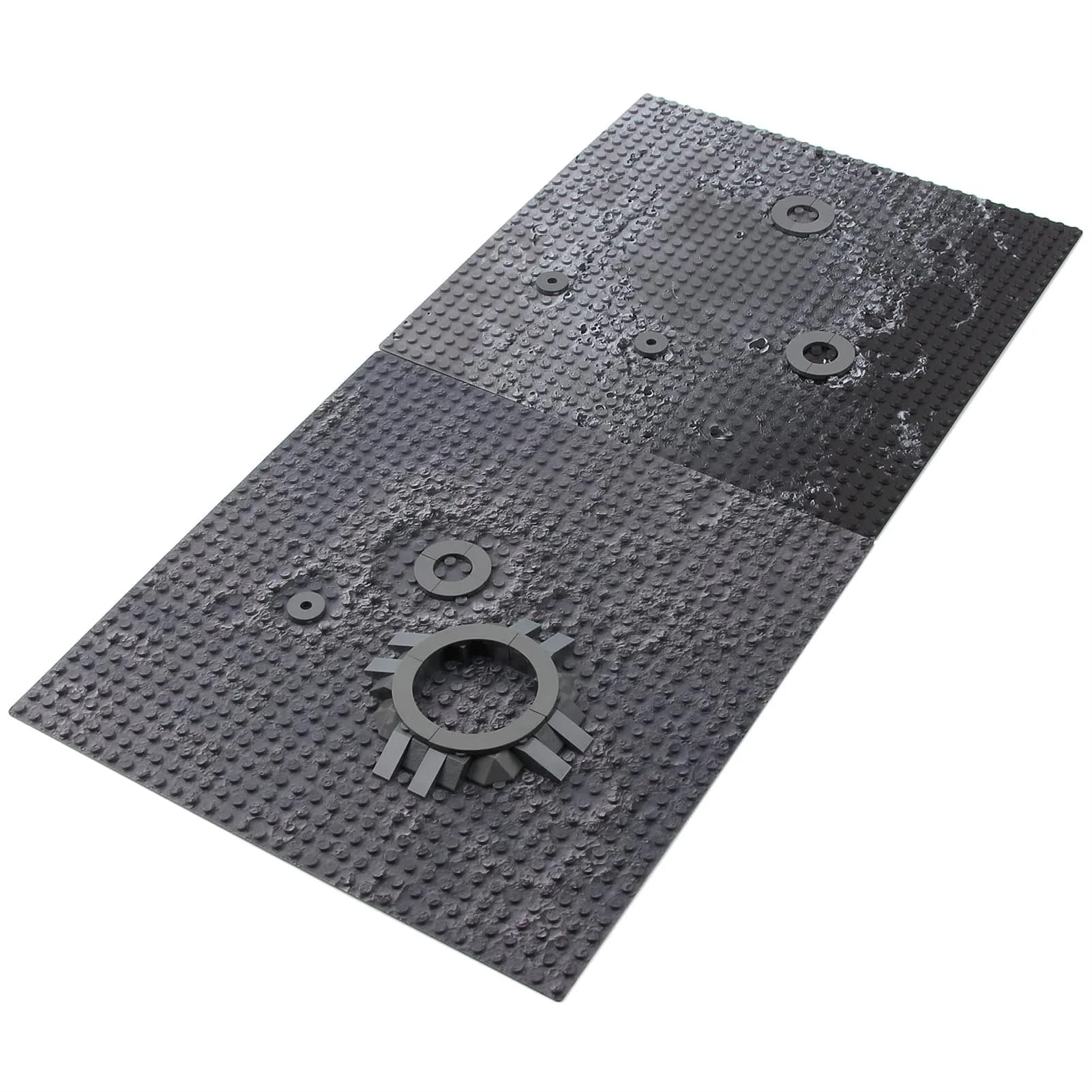 Feleph Space Moon Baseplates Building Kit 10x10 Inches 2PCS | Space-themed Compatible Baseplates for Creative Space Environments