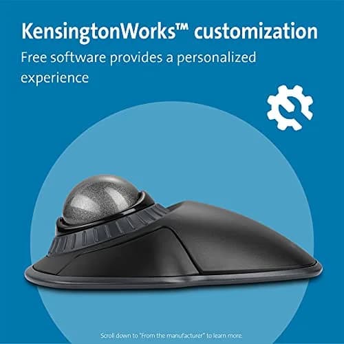 Kensington Orbit Wireless Trackball with Scroll Ring - Space Gray (K72675WW), Black/Grey | 1600 DPI Ergonomic Trackball Mouse thumbnail 4