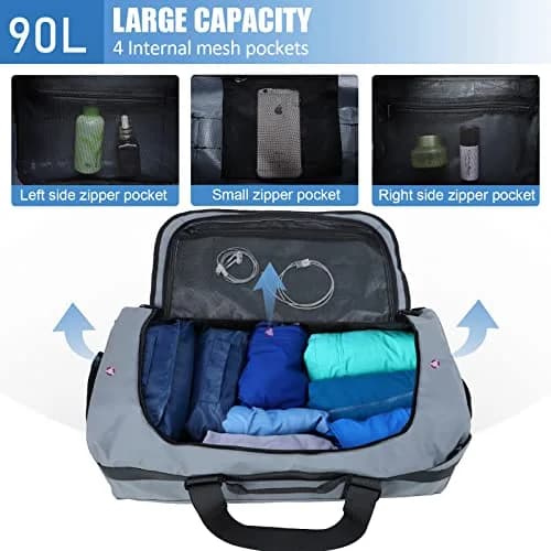 MIER Water Resistant Heavy Duty Duffle Bag 90L | Versatile Travel & Gym Companion thumbnail 4