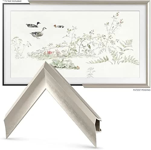 Frame My TV German Silver Prismatic 65" Deco TV Frame | Fits 2021-2026 Samsung The Frame & Frame Pro TVs thumbnail 3