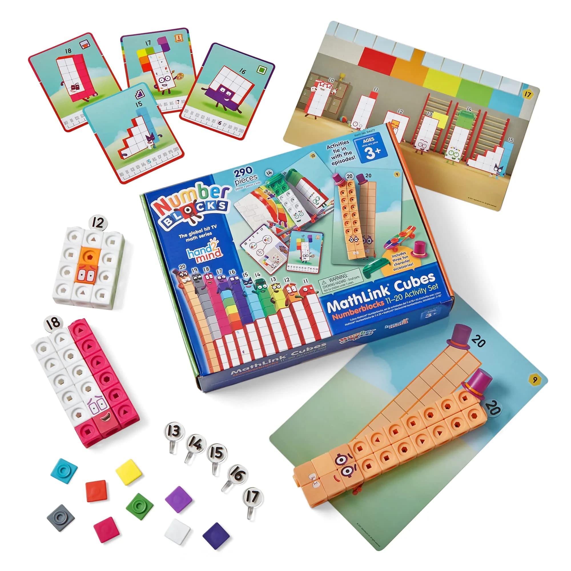 hand2mind MathLink Cubes Numberblocks 11-20 Activity Set | 290 Pieces, Ages 3+ — Activity Set
