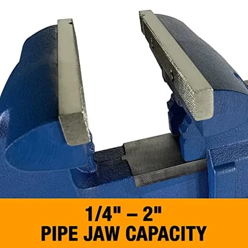 Baileigh Industrial Bench Vise, 5-1/2" Jaw Width, 6" Max Jaw Opening | Ductile Cast Iron, 3.5 Tons Clamping Force thumbnail 3