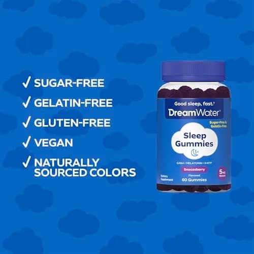 Dream Water Sleep Gummies (60 Count) | Natural Melatonin & GABA for Adults thumbnail 4