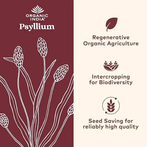 ORGANIC INDIA Psyllium Husk Capsules 180 Count | Vegan Fiber Supplement for Healthy Digestion thumbnail 3