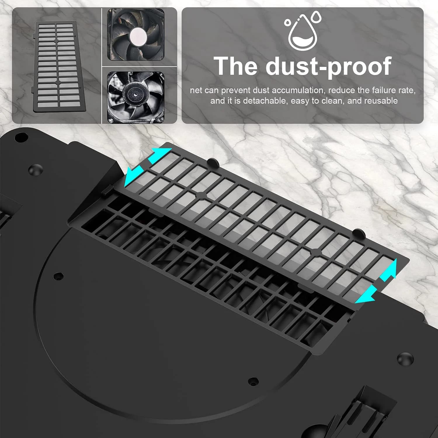 IETS GT500 Laptop Cooling Pad with Turbo-Fan & USB Hub | 13-17.3inch, 5000 RPM, Variable Speed, Metal - view 5