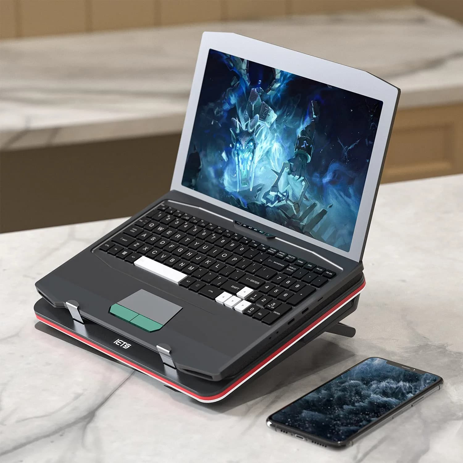IETS GT500 Laptop Cooling Pad with Turbo-Fan & USB Hub | 13-17.3inch, 5000 RPM, Variable Speed, Metal - view 7
