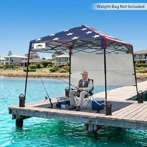 EAGLE PEAK 8x8 Pop Up Canopy Tent, Compact Backpack, American Flag | Easy Setup & UV Protection thumbnail 8