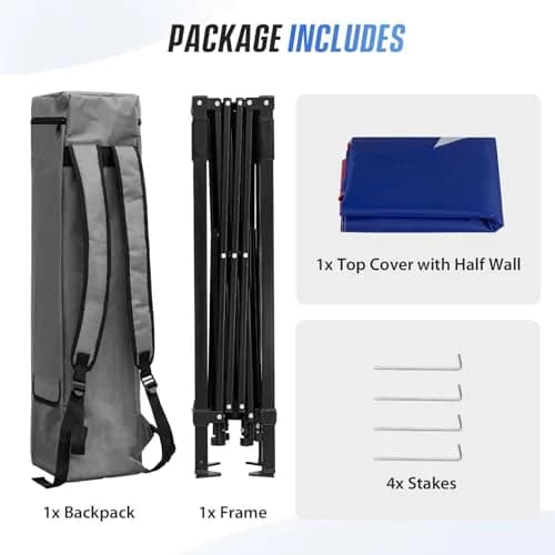 EAGLE PEAK 8x8 Pop Up Canopy Tent, Compact Backpack, American Flag | Easy Setup & UV Protection thumbnail 9