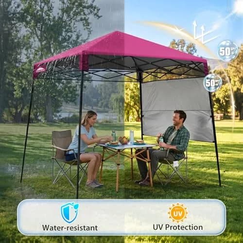 EAGLE PEAK 8x8 Pop Up Canopy Tent, Compact Backpack, Pink | Portable Sun Shelter for Outdoors thumbnail 4