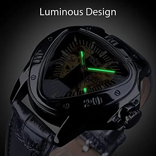 FORSINING Men's Mechanical Watch Triangle Racing Dial 45mm (Black) | Automatic Self-Winding thumbnail 6