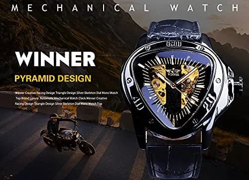 FORSINING Men's Mechanical Watch Triangle Racing Dial 45mm (Black) | Automatic Self-Winding thumbnail 2