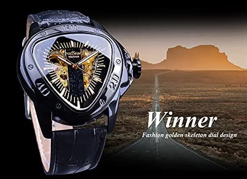 FORSINING Men's Mechanical Watch Triangle Racing Dial 45mm (Black) | Automatic Self-Winding thumbnail 3