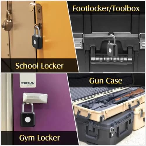 Pothunder Fingerprint Padlock Black | Smart APP Unlock, USB Rechargeable Locker Lock for Gym Doors thumbnail 9