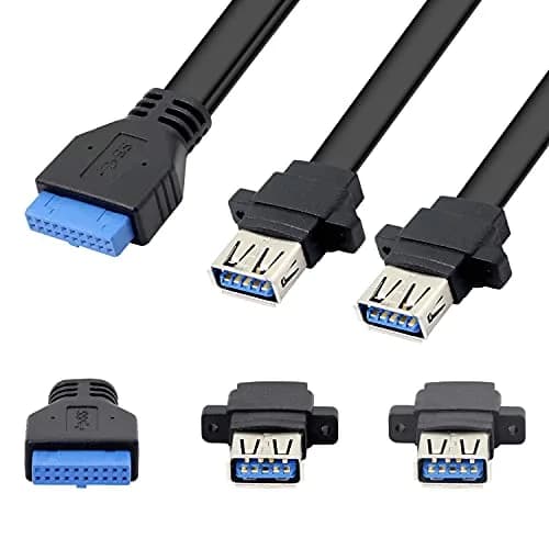 XMSJSIY USB 3.0 Front Panel Cable 19/20pin | Dual USB-A Ports for Motherboard thumbnail 4
