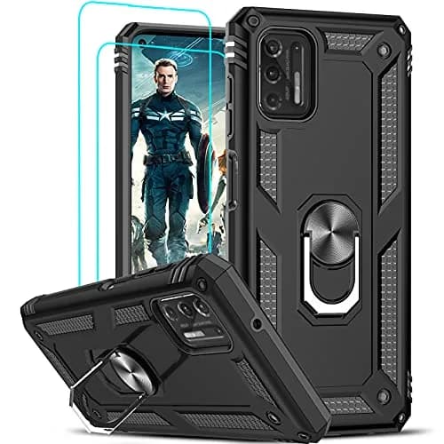 LeYi for Moto G Stylus 2021 Case 4G | Heavy Duty Shockproof & Stand Black thumbnail 9