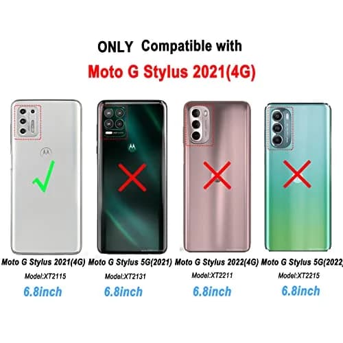 LeYi for Moto G Stylus 2021 Case 4G | Heavy Duty Shockproof & Stand Black thumbnail 2