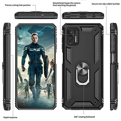 LeYi for Moto G Stylus 2021 Case 4G | Heavy Duty Shockproof & Stand Black thumbnail 3