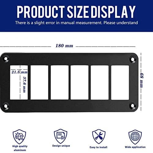 MIIGII 6 Gang Rocker Toggle Switch Panel Aluminum Housing Waterproof for Car Truck Marine Boat RV thumbnail 2