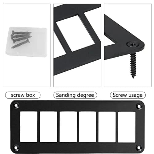 MIIGII 6 Gang Rocker Toggle Switch Panel Aluminum Housing Waterproof for Car Truck Marine Boat RV thumbnail 3
