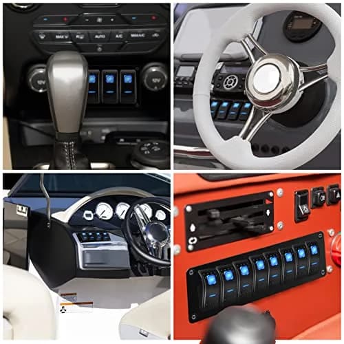 MIIGII 5 Gang Rocker Toggle Switch Panel Aluminum Housing Waterproof for Car Truck Marine RV thumbnail 4